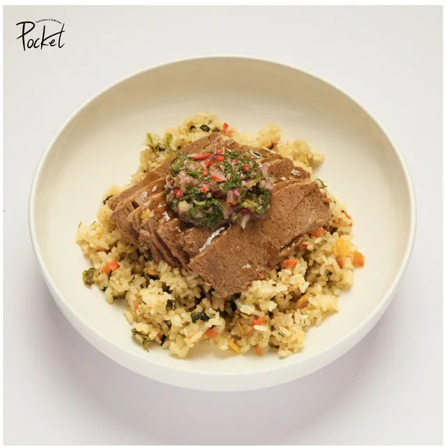 Master stock beef brisket & roast veggie rice — Pocket