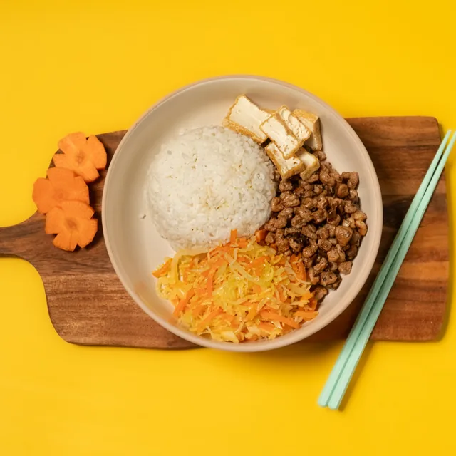 Vegan Lemongrass Beef with Rice, VieVegan