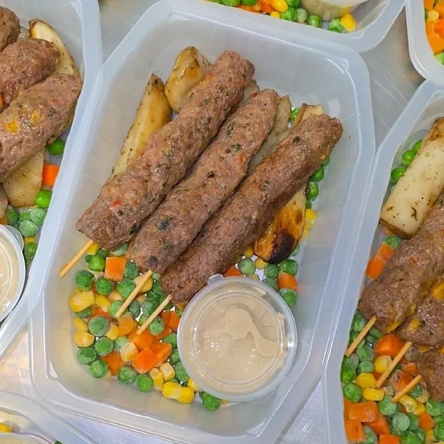 Kofta Skewers with Roast Potato and Veg, Halal n Easy