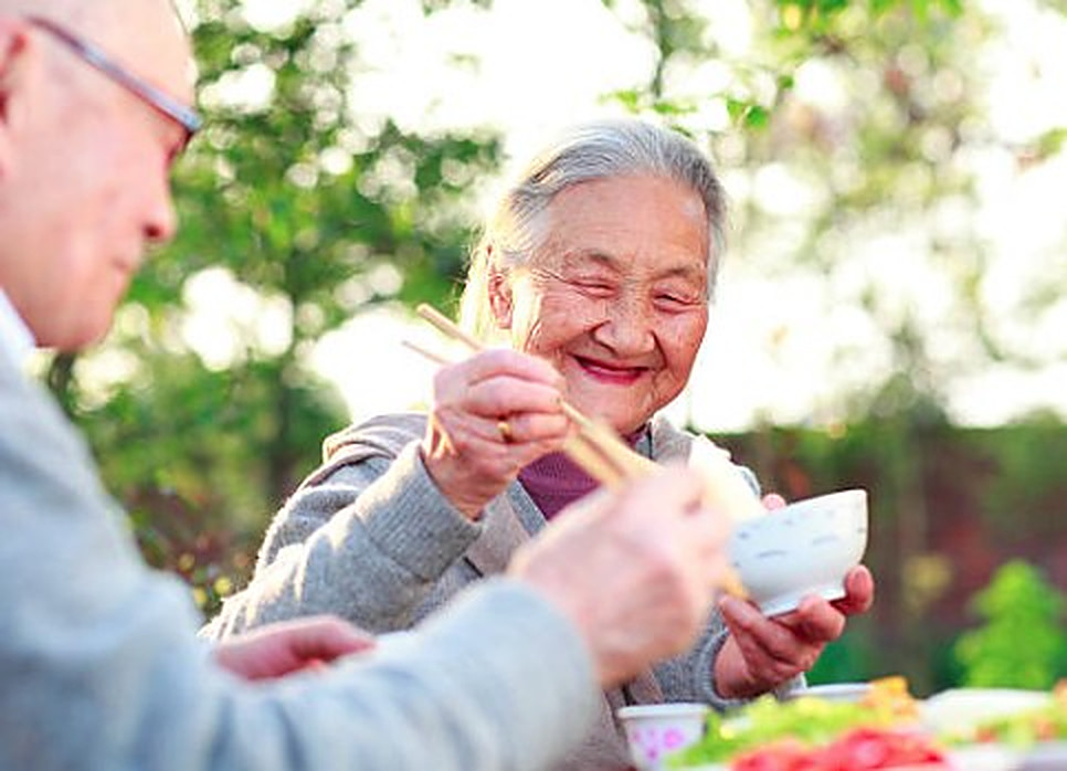 A participant enjoying a meal